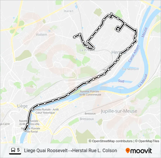 5 Bus Line Map