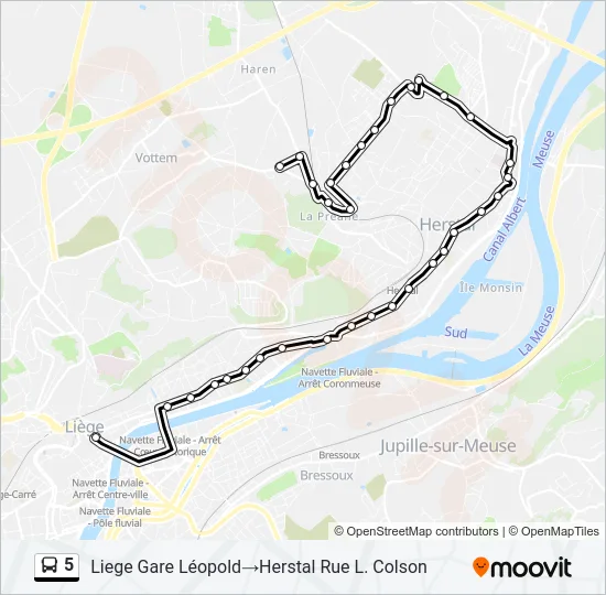 5 Bus Line Map