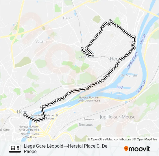 5 Bus Line Map