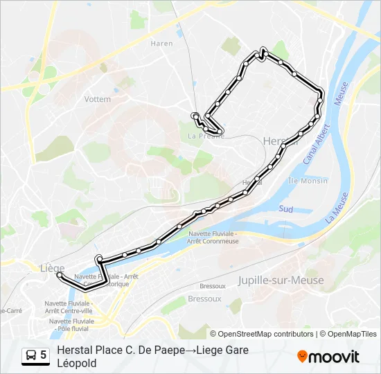 5 Bus Line Map