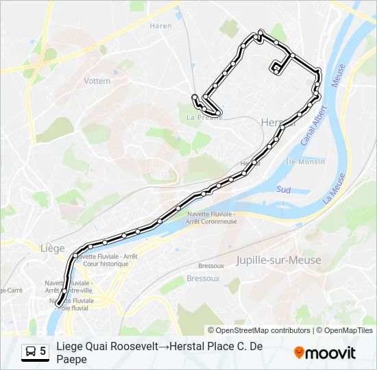 5 Bus Line Map