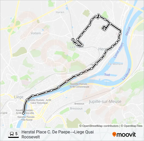 5 Bus Line Map
