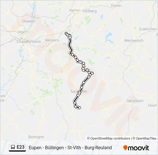 E23 Bus Line Map