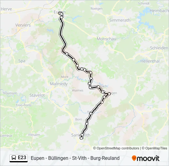 E23 Bus Line Map