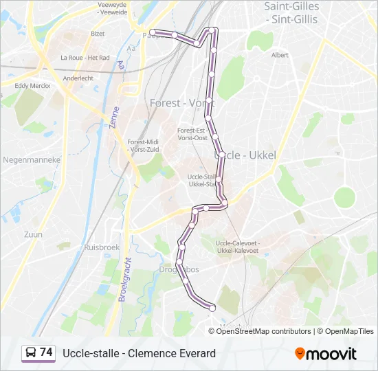 74 Bus Line Map