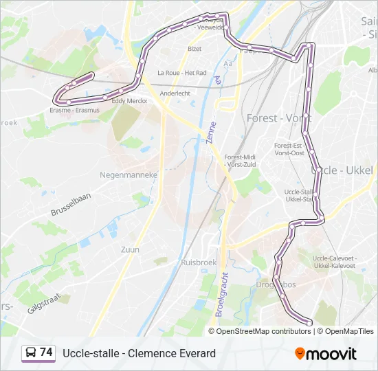 74 Bus Line Map