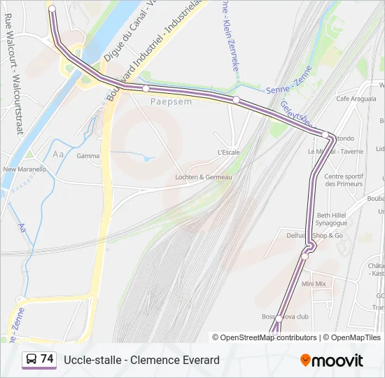 74 Bus Line Map