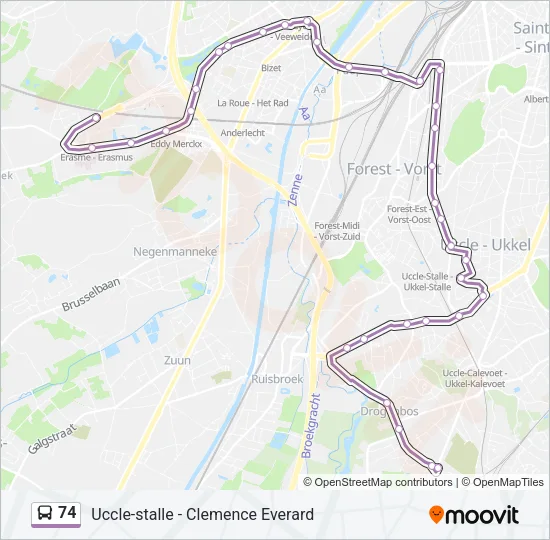 74 Bus Line Map