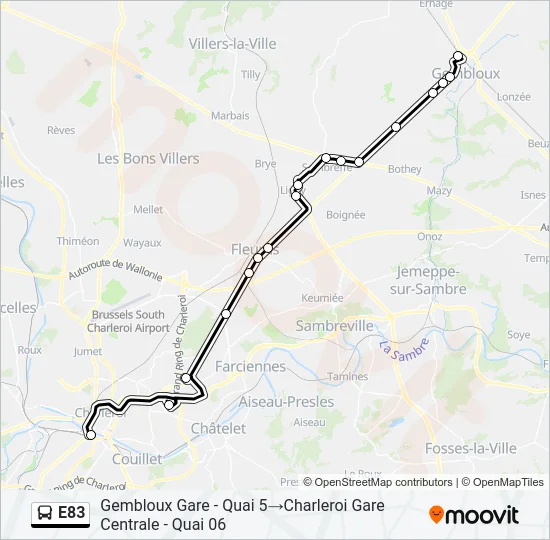 E83 Bus Line Map
