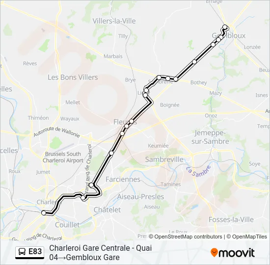 E83 Bus Line Map
