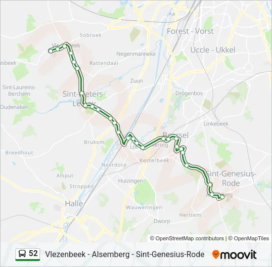 52 Bus Line Map