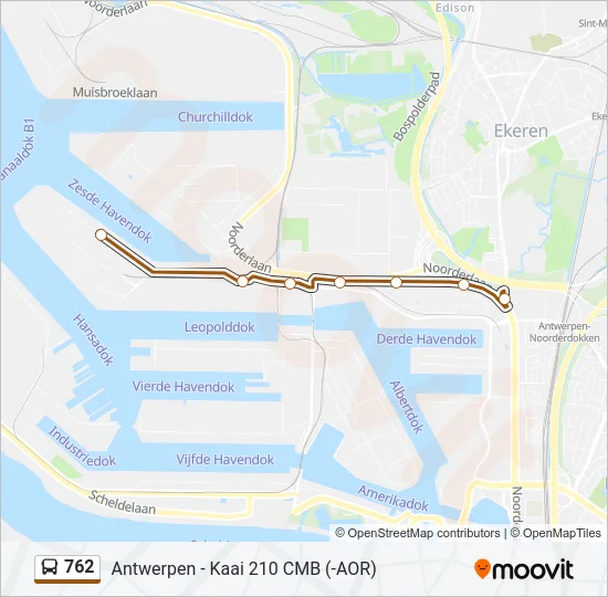 762 Bus Line Map