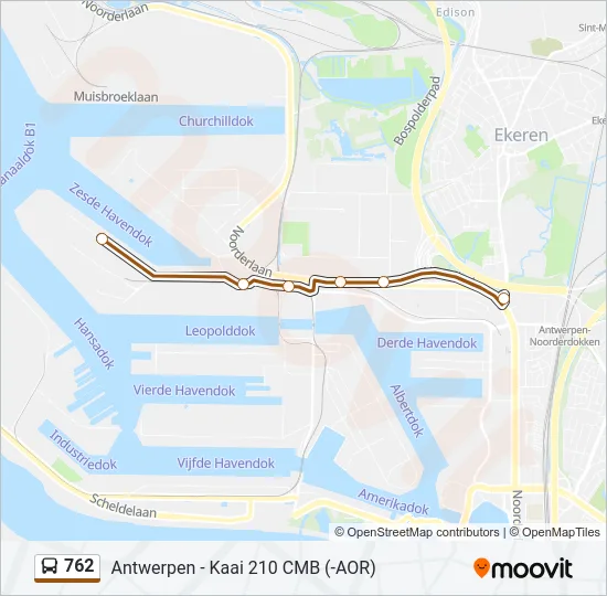 762 Bus Line Map