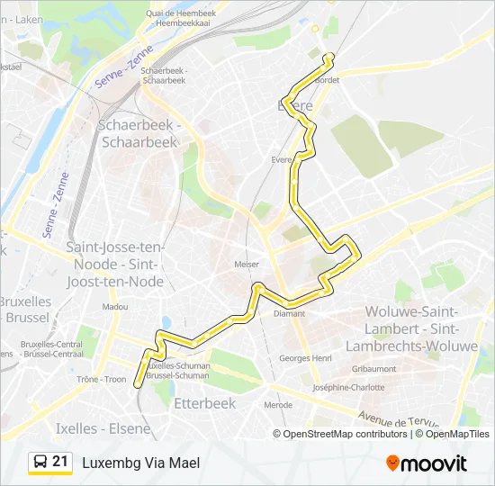 21 Bus Line Map