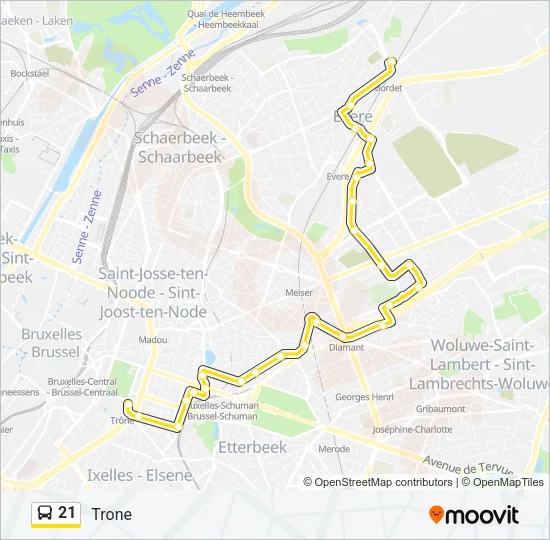 21 Bus Line Map