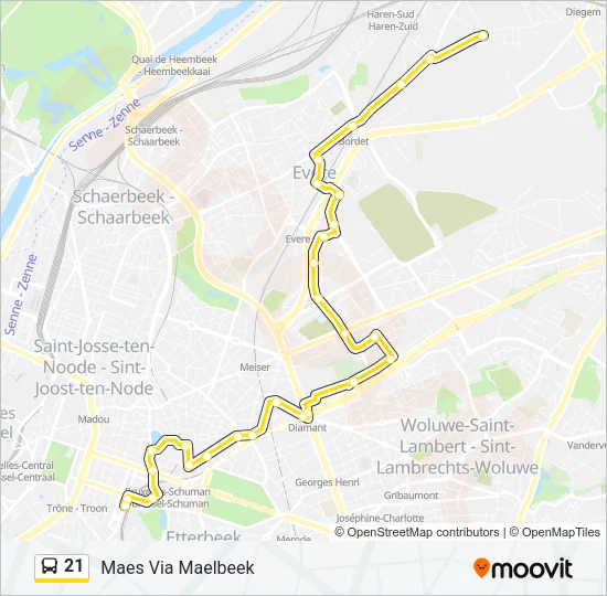 21 Bus Line Map