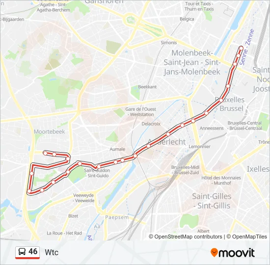 46 Bus Line Map