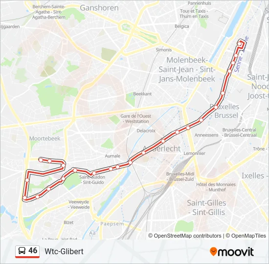 46 Bus Line Map