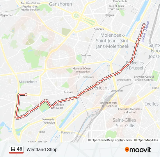 46 Bus Line Map