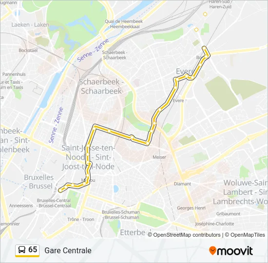 65 Bus Line Map
