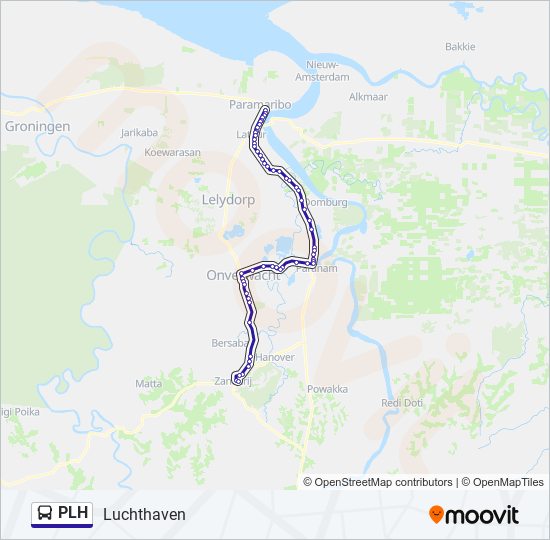 Bus PLH lijnkaart