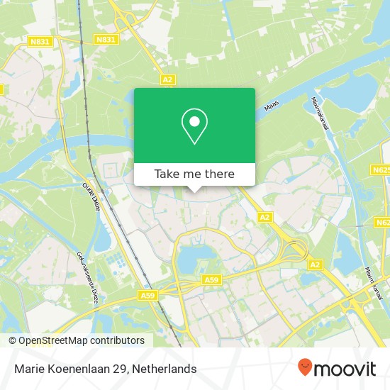 Marie Koenenlaan 29, 5237 BJ 's-Hertogenbosch kaart