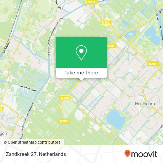 Zandkreek 27, 2134 WJ Hoofddorp kaart