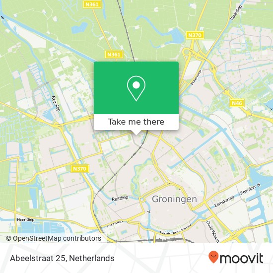 Abeelstraat 25, 9741 EC Groningen kaart