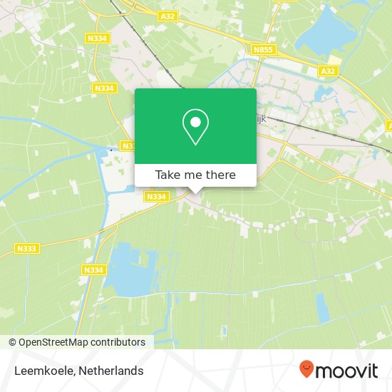 Leemkoele, 8343 XD Zuidveen kaart