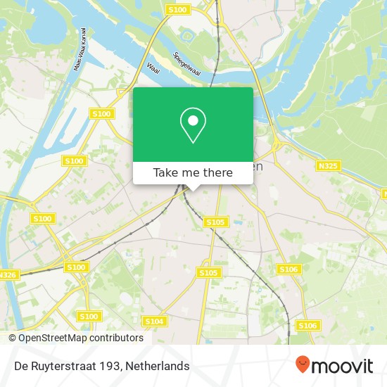De Ruyterstraat 193, 6512 GD Nijmegen kaart