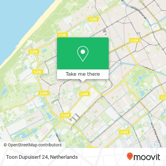 Toon Dupuiserf 24, 2552 SE Den Haag kaart