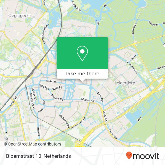 Bloemstraat 10, 2315 HT Leiden kaart