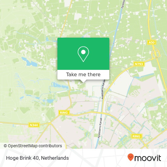 Hoge Brink 40, 7316 MV Apeldoorn kaart