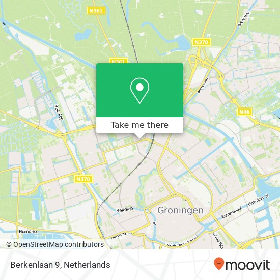 Berkenlaan 9, 9741 JK Groningen kaart
