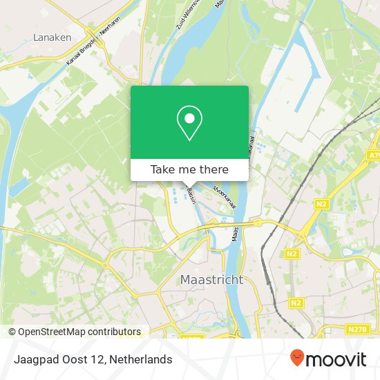 Jaagpad Oost 12, 6219 Maastricht kaart