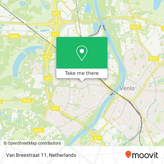 Van Breestraat 11, 5922 TG Blerick kaart
