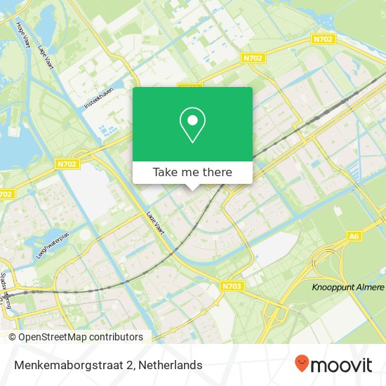 Menkemaborgstraat 2, 1333 VG Almere-Buiten kaart