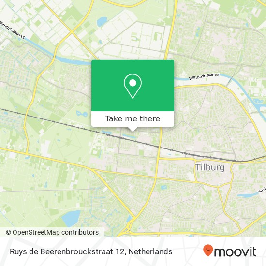 Ruys de Beerenbrouckstraat 12, 5042 RD Tilburg kaart