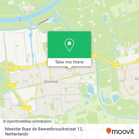 Meester Ruys de Beerenbrouckstraat 12, 5142 TJ Waalwijk kaart