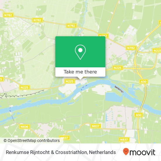 Renkumse Rijntocht & Crosstriathlon, Veerweg kaart