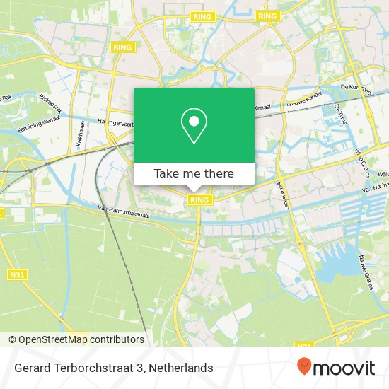 Gerard Terborchstraat 3, 8932 MA Leeuwarden kaart