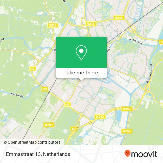 Emmastraat 13, 1814 DL Alkmaar kaart