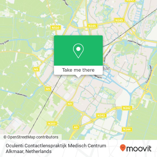 Oculenti Contactlenspraktijk Medisch Centrum Alkmaar, Wilhelminalaan 12 1815 JD Alkmaar kaart
