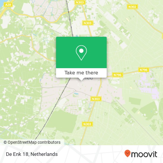 De Enk 18, 3851 NX Ermelo kaart