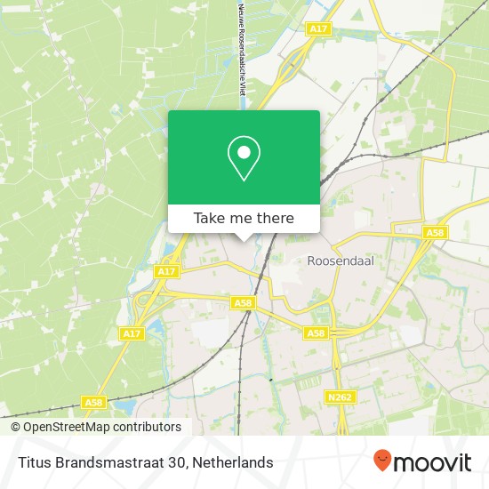 Titus Brandsmastraat 30, 4703 HG Roosendaal kaart