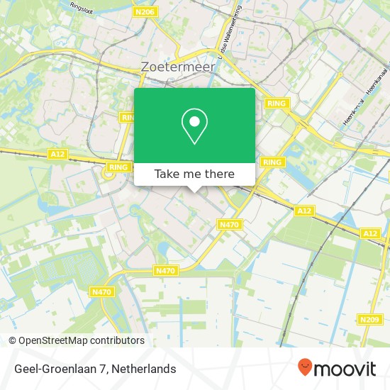 Geel-Groenlaan 7, 2718 BP Zoetermeer kaart