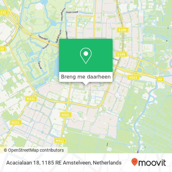 Acacialaan 18, 1185 RE Amstelveen kaart