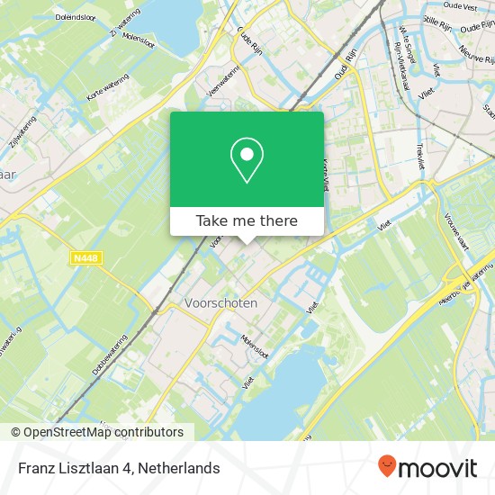 Franz Lisztlaan 4, 2253 HL Voorschoten kaart