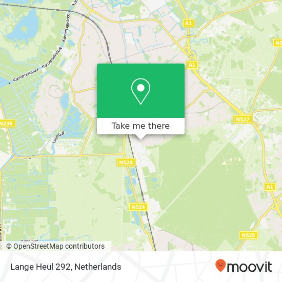 Lange Heul 292, 1403 NW Bussum kaart