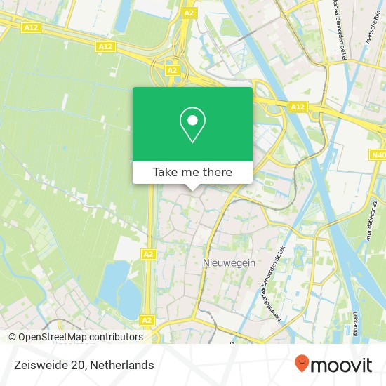 Zeisweide 20, 3437 XW Nieuwegein kaart